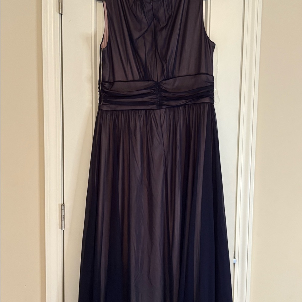 Connected Apparel Navy Midi Dress